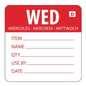 Išskalbiamos etiketės Savaitės diena Trečiadienis - 250 vnt. rulonas - Vogue