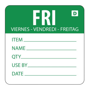 Išskalbiamos etiketės savaitės dienai "Penktadienis" - 250 vnt. rulonas - Vogue