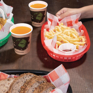 6 raudonų ovalių maisto dėžučių rinkinys iš polipropileno - „Olympia“ prekės ženklas