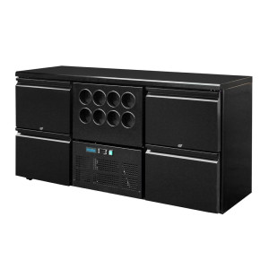 Atgalinės serijos U 4 stalčių ir vyno šaldytuvas 8 butelių - 380 l - Polar