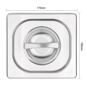 Plokščiai nerūdijančio plieno dangtis - GN 1/6 - Vogue - Fourniresto