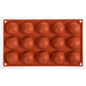 15 pusiau sferų formų silikoninių formų - Pavoni