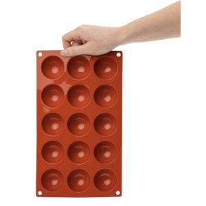 15 pusiau sferų formų silikoninių formų - Pavoni