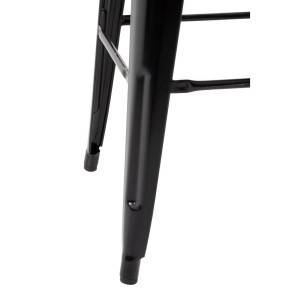 Aukšti kėdės su atlošu ir sėdynė iš medžio - juodos spalvos - 4 vnt. - Bolero