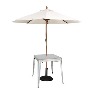 Kvadratinis pilkas plieninis stalas - I 668 x G 668 mm - Bolero