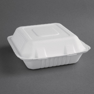 Kompostuojamos Bagasse dėžutės 223 mm - 200 vnt., ekologiškos