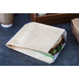 Užkandžių maišeliai šilto maisto kompostuojami 229 x 165 mm - 500 Vegware paketas