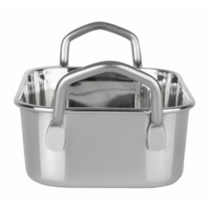 Stačiakampė nerūdijančio plieno pateikimo lėkštė - 140 x 90 mm - Olympia