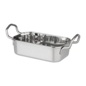 Stačiakampė nerūdijančio plieno pateikimo lėkštė - 140 x 90 mm - Olympia