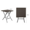 Kvadratinis sulankstomas stalas rudas - 62 x 62 cm - Bolero