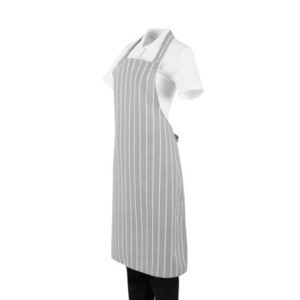 Pilka ir balta dryžuota prijuostė - Whites Chefs Clothing