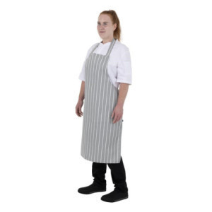 Pilka ir balta dryžuota prijuostė - Whites Chefs Clothing