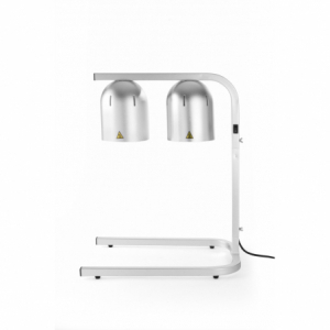 Juodas šildomasis stovas su 2 infraraudonųjų lempų.