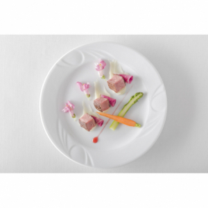 Plokščias porcelianinis Karizma lėkštė - 240 mm skersmens