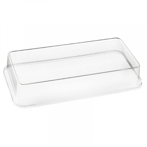 Dangteliui skirtas perdirbtas polietilentereftalatas (RPET) Kanopée lėkštės dangčiui 200 x 100 mm - 100 vnt.