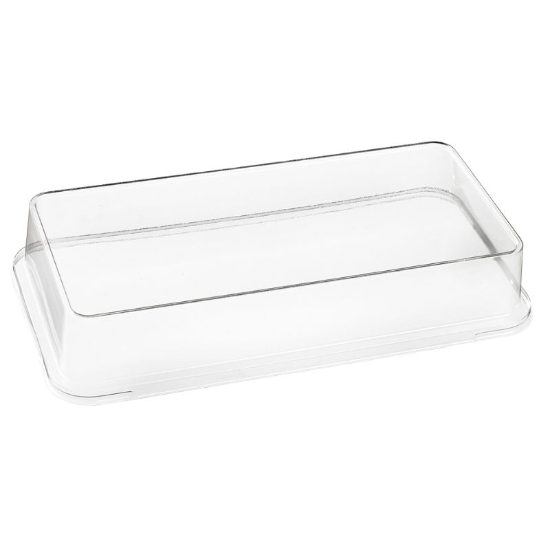 Dangteliui skirtas perdirbtas polietilentereftalatas (RPET) Kanopée lėkštės dangčiui 200 x 100 mm - 100 vnt.