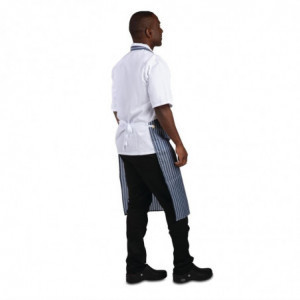 Apsauginė prijuostė su juostelėmis mėlyna ir baltomis spalvomis 1016 x 711 mm - Whites viršūnės apranga - Fourniresto