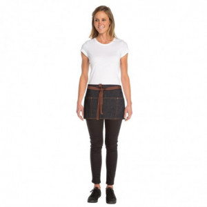 Juodas citrinų sultinio prijuostėlis „Memphis“ iš medvilnės 585 x 305 mm - „Chef Works“ - „Fourniresto“