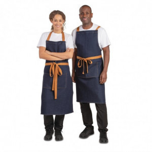 Padavėjo mėlyna aproną su 1000 x 700 mm medvilnės diržu - Whites Chefs Clothing - Fourniresto