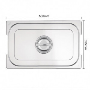 Dangtis GN 1/1 iš nerūdijančio plieno su rankenėlėmis - Vogue - Fourniresto