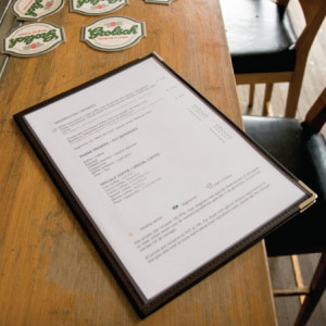 Apsauginis meniu "Crystal" A4, dvigubas - 3 vnt. - Securit - Fourniresto