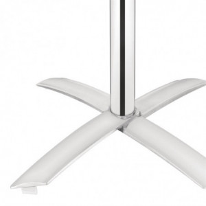 Kvadratinis stalas su lenkiamu stalu iš nerūdijančio plieno - 600 x 600 mm - Bolero - Fourniresto