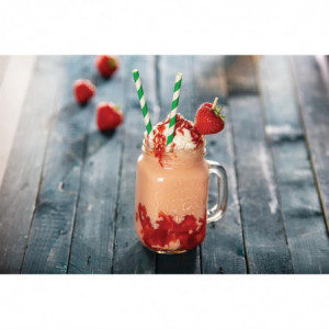 Popierinės mėlynos ir baltos juostelės kompostuojamos šiaudai 210 mm - 250 vnt. - Fiesta Green - Fourniresto