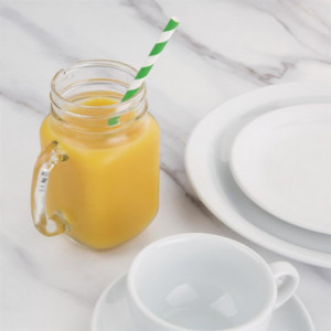 Popierinės mėlynos ir baltos juostelės kompostuojamos šiaudai 210 mm - 250 vnt. - Fiesta Green - Fourniresto