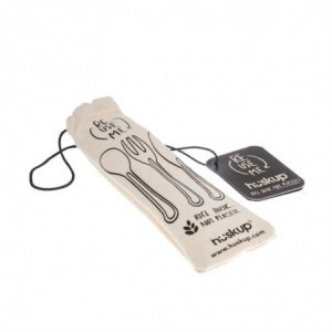 Perdirbamo ryžių pluošto daugkartinio naudojimo valgomieji įrankiai su medvilniniu maišeliu - FourniResto - Fourniresto