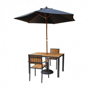 Stalas stačiakampis iš plieno ir akacijos - 120 cm - Bolero - Fourniresto