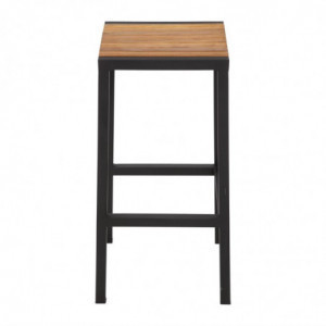 Baro kėdės iš plieno ir akacijos - 2 vnt. - Bolero - Fourniresto