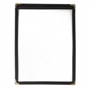 Apsaugokite Amerikos stiliaus A4 dviejų puslapių juodą meniu - Olympia - Fourniresto