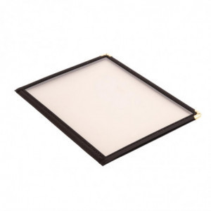 Apsaugokite Amerikos stiliaus A4 dydžio meniu, keturių puslapių, juoda spalva - Olympia - Fourniresto