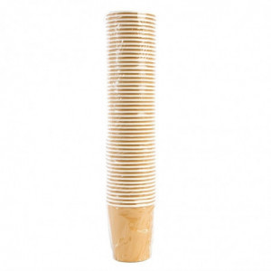 Vienkartiniai karšti gėrimai mediniai puodeliai rudi - 225 ml - 50 vnt. - Fiesta