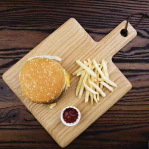 Medinis ąžuolo lentos gabalas 350x260x15 mm - Olympia - Fourniresto