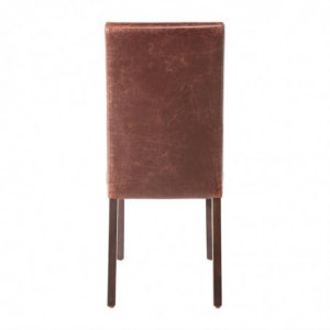 Aukšto atlošo kėdė iš tamsiai rudo dirbtinės odos - 2 vnt. - Bolero - Fourniresto