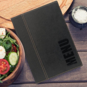 Šiuolaikinis A5 juodas meniu dėklas - Securit - Fourniresto