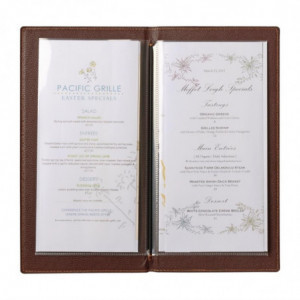 Šiuolaikinis A5 šviesiai rudas meniu dėklas - Securit - Fourniresto