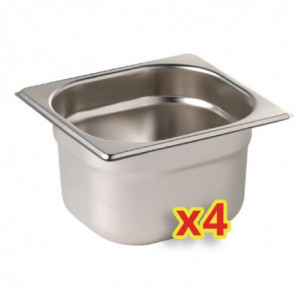 - 4 GN1/6 konteinerių rinkinys su dangčiais - 100 mm aukščio - Vogue