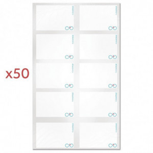 50 tuščių, daugkartinio naudojimo etikečių, 3 markeriai ir 2 šluostės - FourniResto