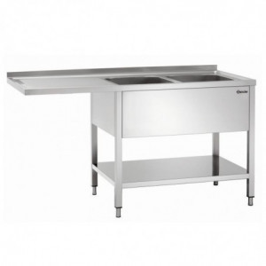 Plūduriuojantis skalbykla 700 - 2 kriauklės ir nutekėjimas kairėje