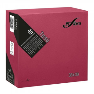 Dvisluoksne celiuliozės servetėlė 38 x 38 cm - bordo spalvos - 1440 vnt. paketas