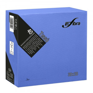 Serviette en Cellulose 2 Plis 38 x 38 - Bleu - Lot de 1440