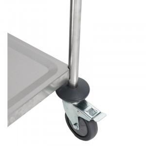 Vežimėlis Inox 2 lentynos Dynasteel - profesionaliam restoranui. Stiprus, lengvai valdomas ir patvarus.