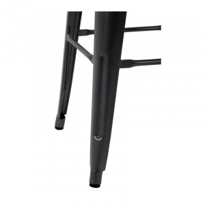 Aukštas bistro kėdė iš pilkto plieno su medine sėdynė - 4 vnt. - Bolero