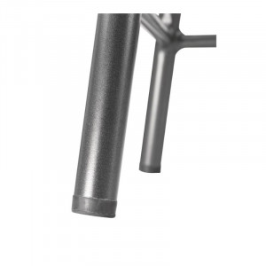 Žemūs kėdės su medine sėdynė - pilka metalo - 4 vnt. - Bolero