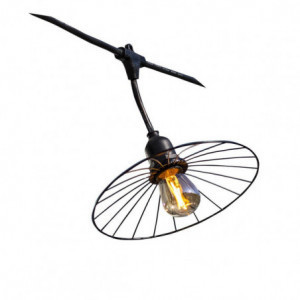 Lauko šviestuvas su plunksnų apdaila iš plieno ir spiralinė lemputė - elegantiška narvų šviesa - Lumisky