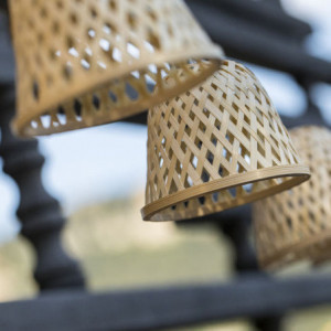 Šviesios bambuko girlianda su saulės baterija ir LED lemputėmis - Chill Hybrid - Lumisky