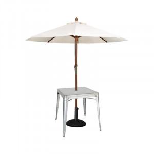 Kvadratinis pilkas plieninis stalas - I 668 x G 668 mm - Bolero