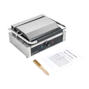 Didelės paviršiaus juostelės / lygios Dynasteel grilio panini keptuvė - puikus profesionalus kepimas restoranams ir užkandžiams.